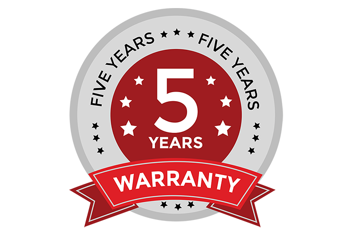 5 Year Unlimited Warranty